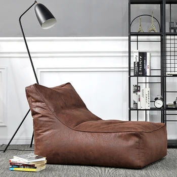 

Huge Soft Leather Sofa Bed No Filler Ottoman Lazy Sofa Bean Bag Chair Tata Floor Seat Corner Recliner Couch Footrest Pouffe