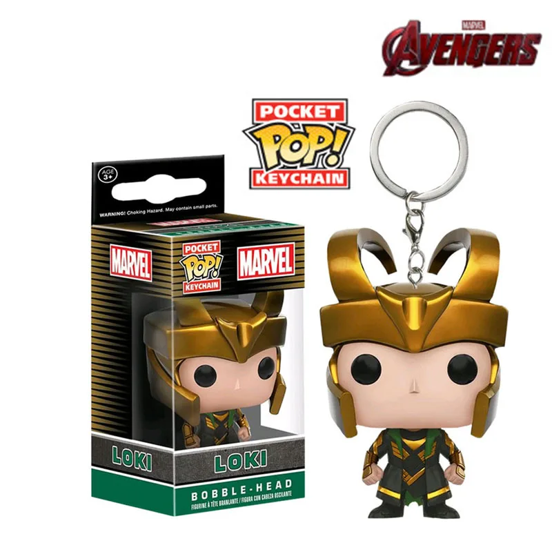 loki01 FUNKO POP Marvel Мстители Dc Лига Справедливости персонаж Карманный Брелок виниловые фигурки игрушки - Цвет: loki01
