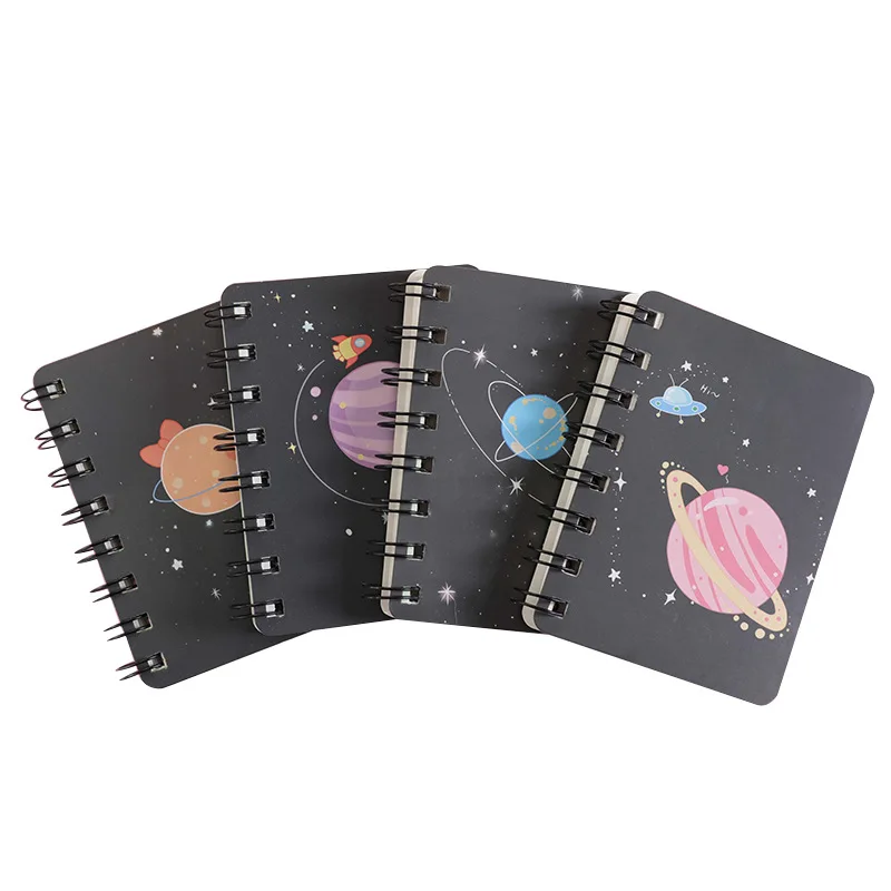 Креативный блокнот A7 Planet Flip Coil Book для студентов, портативный карманный блокнот, мини блокнот для рисования, бумажный блокнот, дневник, блокнот