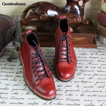 

Goodyear Cow Leather Handmade Extra Large Xs Handmade Sewing High-end Custom-made Custom Pointed Toe Ankle Genuine Leather Solid