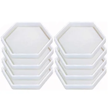 

8 Pack Hexagon Silicone Coaster Molds Silicone Resin Mold, Epoxy Molds for Casting with Resin, Concrete, Cement