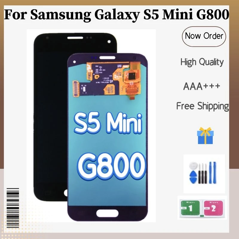 Оригинальный 100% новый AMOLED-дисплей S5 Mini LCD для Samsung Galaxy G800 G800F G800H ЖК-сенсорный экран
