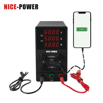 

NICE-POWER New DC voltage regulator 220 v adjustable lab power supply laboratory power feeding 4-Digit Display with Fine-Tuning