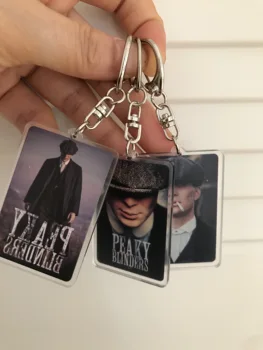 

Peaky Blinders key chain motorcycle keychains accessories acrylic materials ring gifts pendants for men bags wholesale 30pcs/Lot