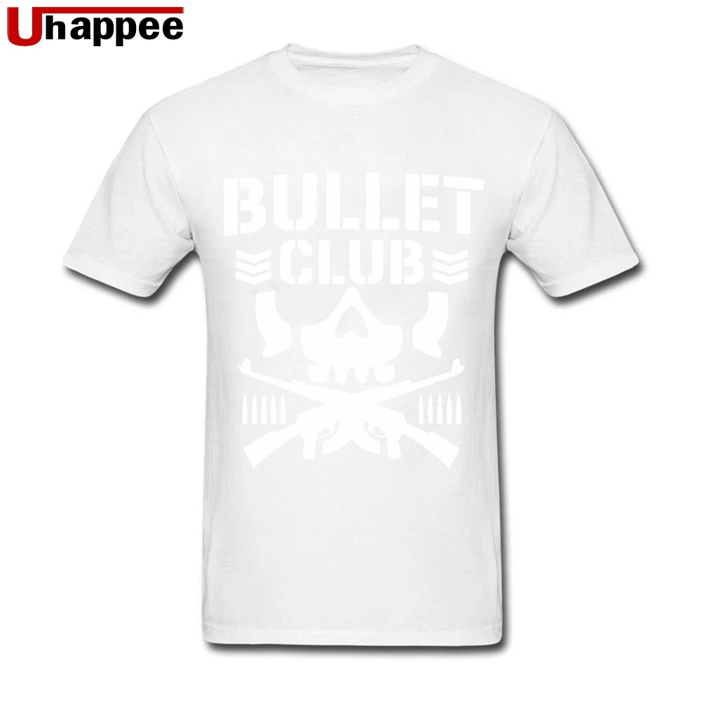 Брендовые футболки по индивидуальному заказу Bullet Club Guys с коротким рукавом и круглым вырезом Мягкие хлопковые рубашки для мужчин Boyfriend простой модный стиль - Цвет: Белый