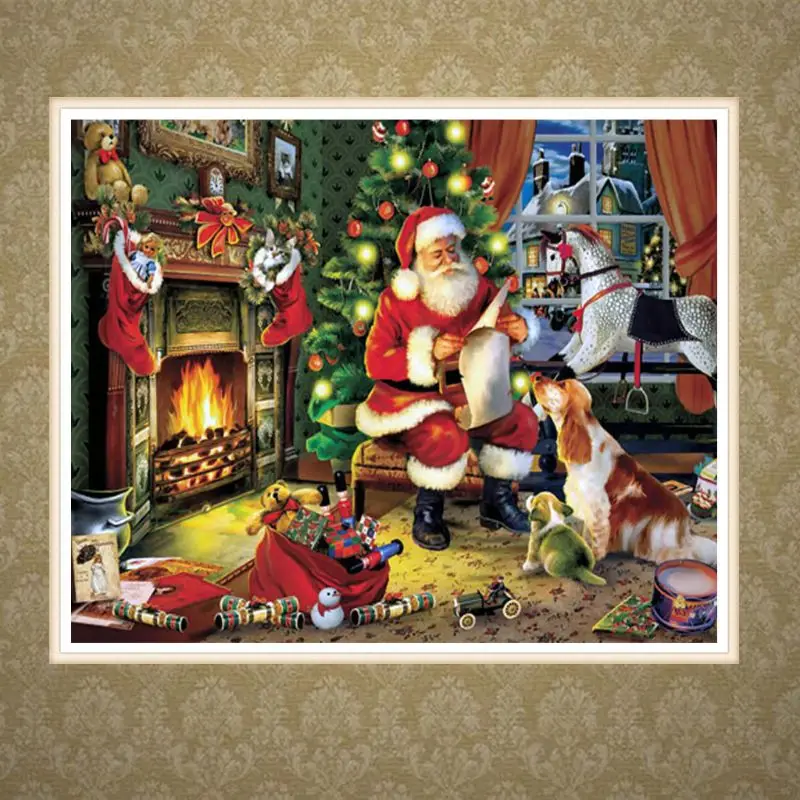 

Christmas Santa Claus 5D DIY Full Diamond Painting Embroidery Cross Stitch Kit Room Home Decor Craft 634E