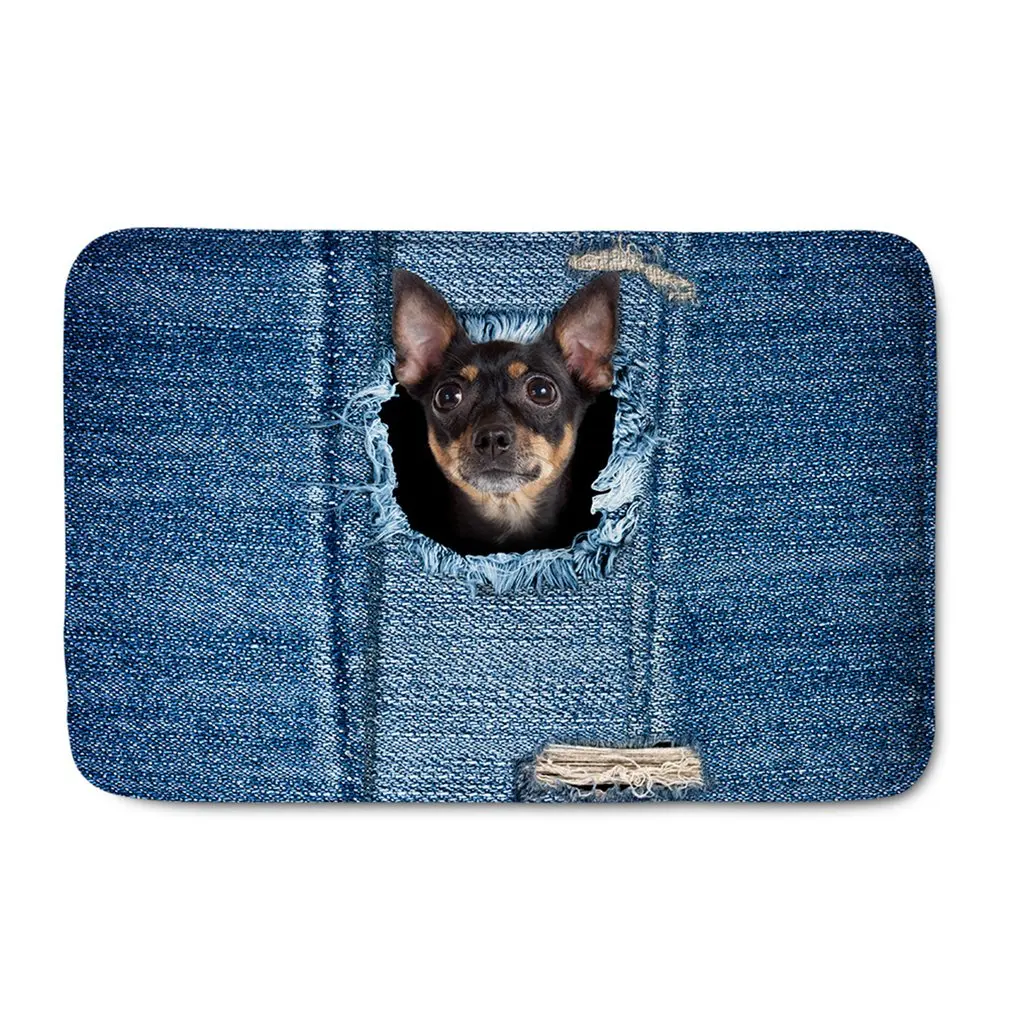 Creative 3D Digital Diy Custom Pattern Cartoon Animal Cowboy Square Flannel Home Bathroom Absorbent Pad