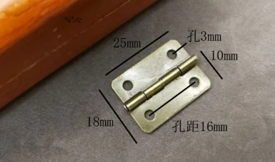 Hardware accessories 25*18mm small rectangular bronze hinge furniture camphor box fittings hinges leaf old Chinese antique