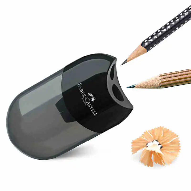 1 шт. Мини точилка для карандашей с рукавом Faber Castell двойное отверстие контейнером
