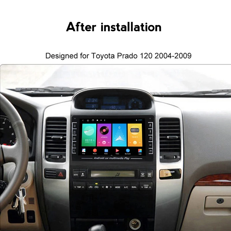 Автомагнитола на Android для Toyota Land Cruiser Prado 120 2004 - 2009 с GPS-навигацией автомобильный