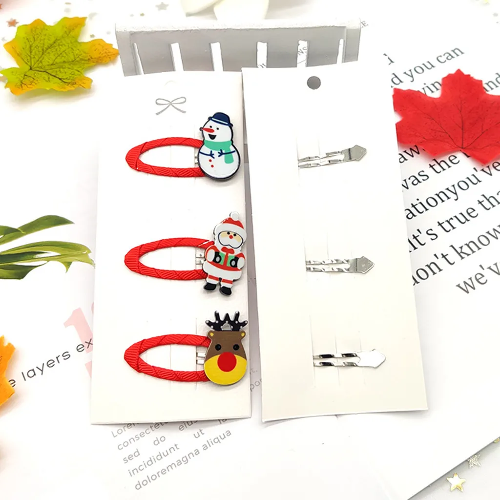 Рождественские заколки для волос маленьких девочек 5 шт. заколка аксессуары