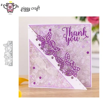 

Piggy Craft metal cutting dies cut die mold Butterfly edge frame Scrapbook paper craft knife mould blade punch stencils dies