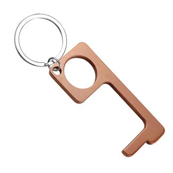 

Hygiene Main with Key Ring Antimicrobial Alloy EDC Door Opener Portable Press Elevator Tool Door Handle Key