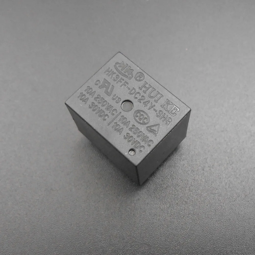 HK3FF-DC24V-SHG--24V 5 шт. HK3FF-DC5V-SHG HK3FF-DC12V-SHG HK3FF-DC24V-SHG вольт Мощность реле постоянного тока 5 В, 12 В, 24 В постоянного тока, 10A 5 Pins 5-контактный DIP5 черный HK3FF* FD881-883 - Габаритные размеры: HK3FF-DC24V-SHG--24V