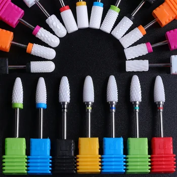 

28 Type Ceramic Diamond Nail Drill Bit Cuticle Gel Remove Nail Files Mill Cutter for Electric Machine Manicure Tools LALL01-28-1