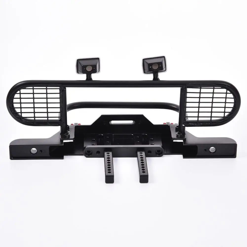 

Woodworking Front Protective Screening Bumper With LED Square Light For TRX4 Remote Control 4WD Axial SCX Climbing Car Crawler