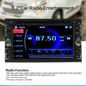

New Car Stereo Radio DVD Player CD 6.2" Touch Screen BT 2DIN + Rear Rear Camera Brand New And High Quality