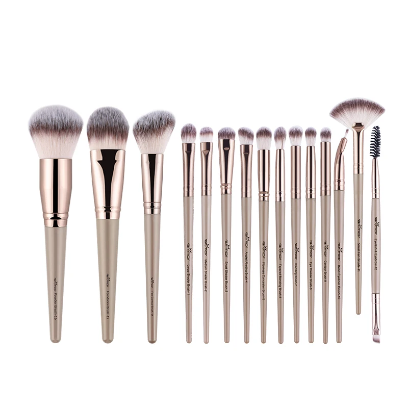 

Anmor 16 Pcs Makeup Brushes Set Eyeshadow Foundation Blush Powder Eyeliner Eyelash Lip Concealer Make Up Brush Cosmetic Tool Kit