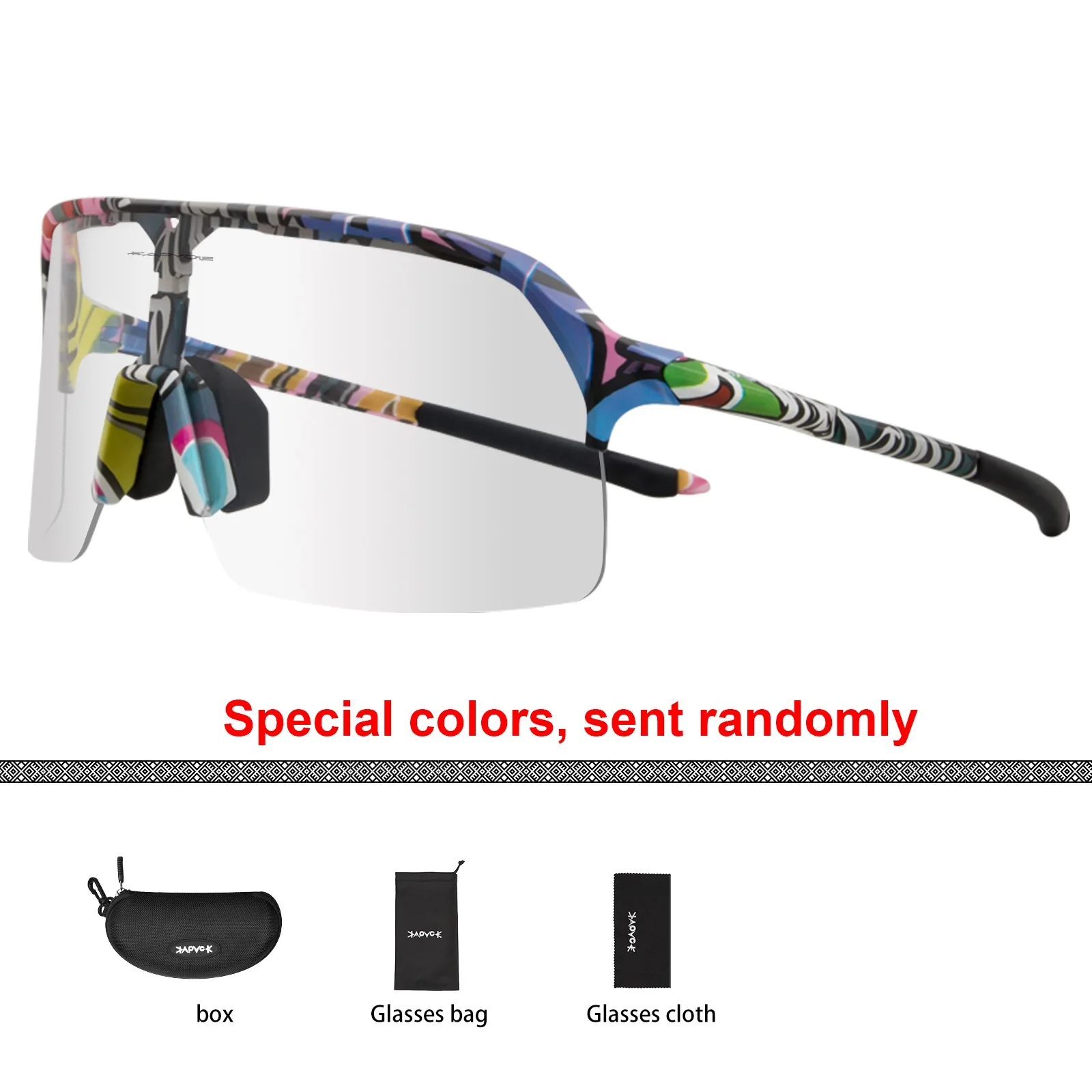 Fietsen Meekleurende 1 Lens Bril Heren Dames Racefiets Zonnebril Fiets MTB Sportbril Berg Rijden Vissen_voghion.com