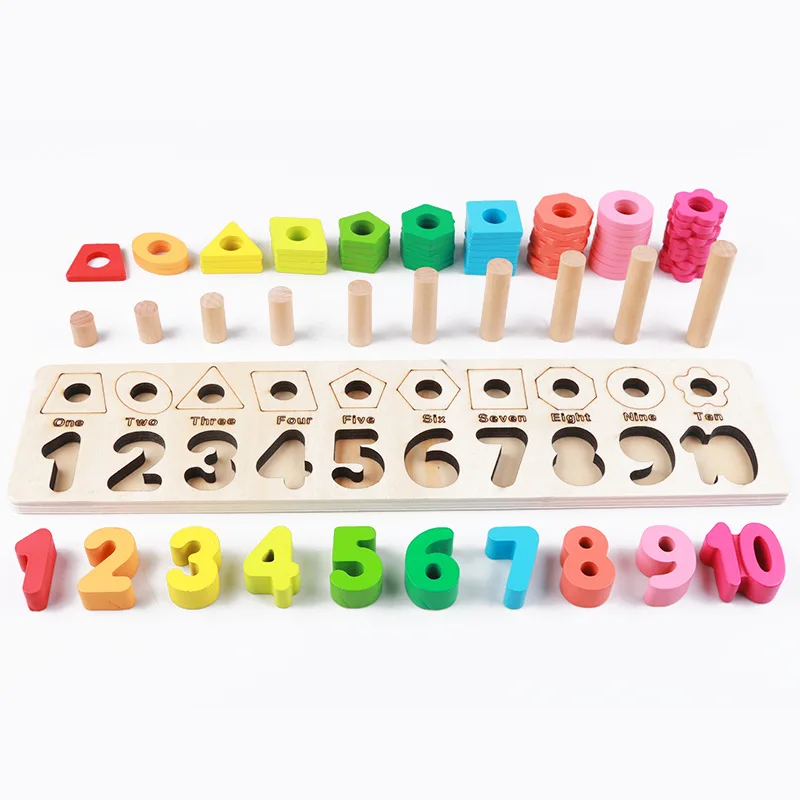 Новая Монтессори математические игрушки Цифровая форма сопряжение Обучающие дошкольные счетные доски Детские деревянные игрушки для детей подарок