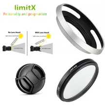 UV Filter+ Metal Lens Hood+ Cap for Fujifilm X-T100 X-T30 X-A20 X-A7 X-A5 XA20 XA7 XA5 XT30 XT100 Camera with 15-45mm lens