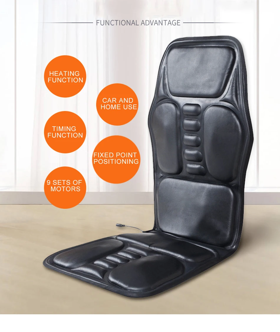 Электрический Шиацу Массажное кресло PU Fauteuil массажная подушка автомобильное использование Поясничный массажер для спины тепло вибрирует матрас облегчение боли