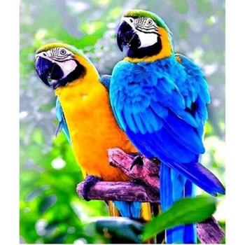 

DIY 5D Diamond Painting Cross Stitch Parrot Full Round Rhinestones Diamond Embroidery Bird Mosaic Wall Art Gift Decor