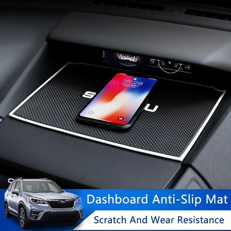 QHCP Car Anti-Slip Phone Holder Pads Silicone Non-slip Dashboard Mat For Subaru Forester Impreza XV 2019-2024 Interior Accessory