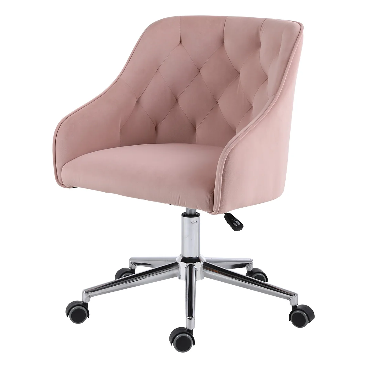 87CM Velvet Office Chair Desk Chair Mid-Back Task Chair Computer Chair Swivel Chair Comfy Dressing Chair Lounge for Bedroom 