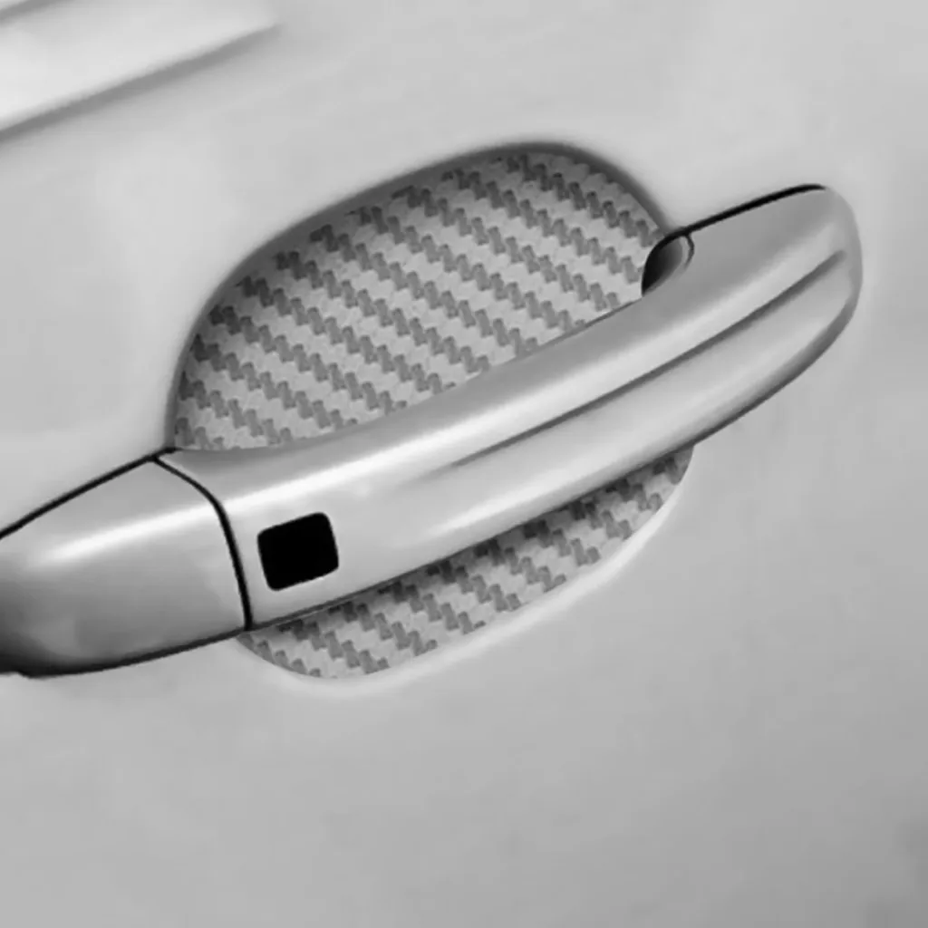 4 Pcs Universal Carbon Fiber Auto Car Door Handle Stickers Scratches Resistant Cover Auto Handle Protection Film Car Stickers