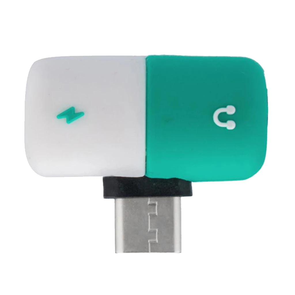 3 Pieces Capsule 2 In 1 USB C Headphone Audio & Charger Adapter Splitter