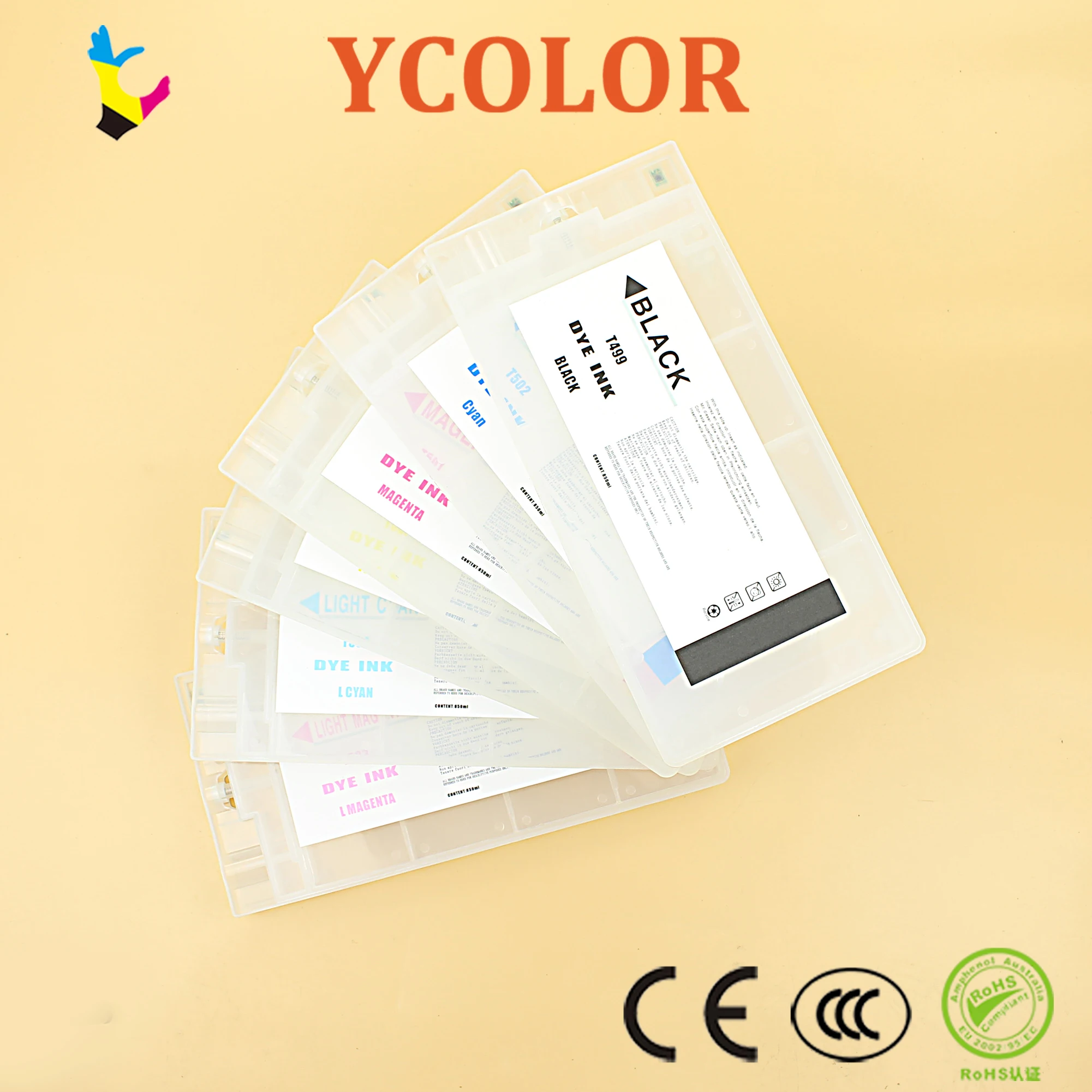 BK C M Y LC LM 850ml Пустые набор чернил для заправки картриджа с чип для Epson Stylus Pro10000 10600 PrinterT499-T504 T511-T516 T5491-T5496