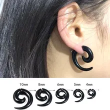 10 мм 1 шт модные новые унисекс черные поддельные Спиральные серьги «Улитка» готические панк серьги-гвоздики для мужчин и женщин Рок вечерние ювелирные изделия