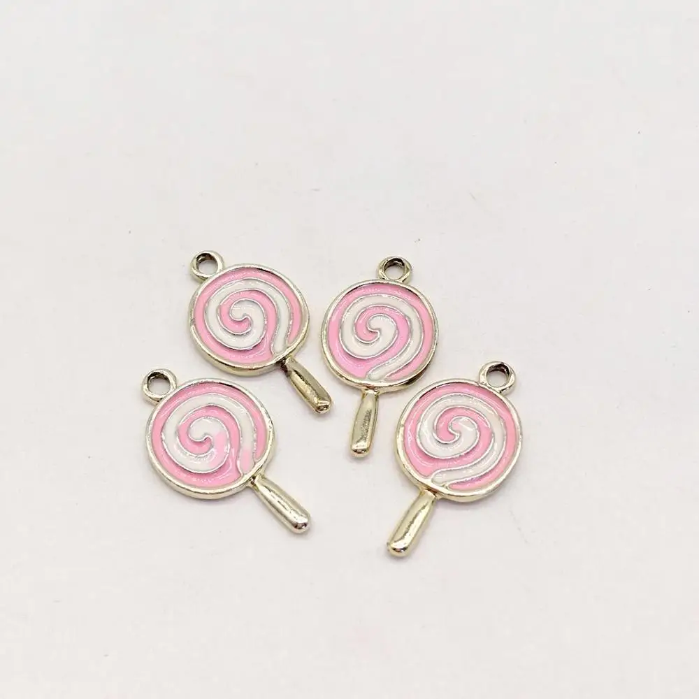 Sweet Cute 7 pcs Pink lollipop Pendant fit DIY Handmade Woman child earring necklace bracelet charms Jewelry making | Украшения и