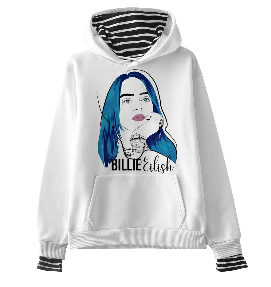 8 Billie Eilish, негабаритная Женская толстовка, Harajuku, корейский стиль, хип-хоп стиль, Kawaii, 90 s, Женская толстовка с капюшоном, уличная одежда, Ulzzang, толстовки - Цвет: 8