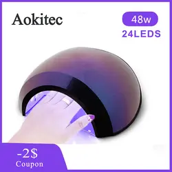 Aokitec 48 Вт/36 Вт Сушилка для ногтей Светодиодная УФ-лампа для геля лак отверждения 3 таймера УФ лампа с умным датчиком лампа для маникюра дома