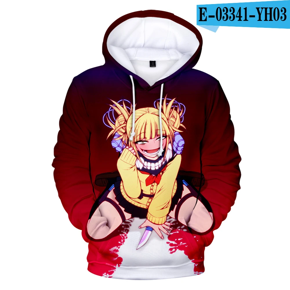 Высокая уличная аниме Himiko Toga 3D толстовки для мужчин/женщин Harajuku хип хоп горячая Распродажа 3D Himiko Toga толстовки для мальчиков/девочек - Цвет: 3D