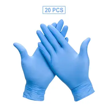 

20Pcs Blue Disposable Latex Gloves Household Cleaning Sanitary Beauty Salon Gloves Universal For Left And Right Hand