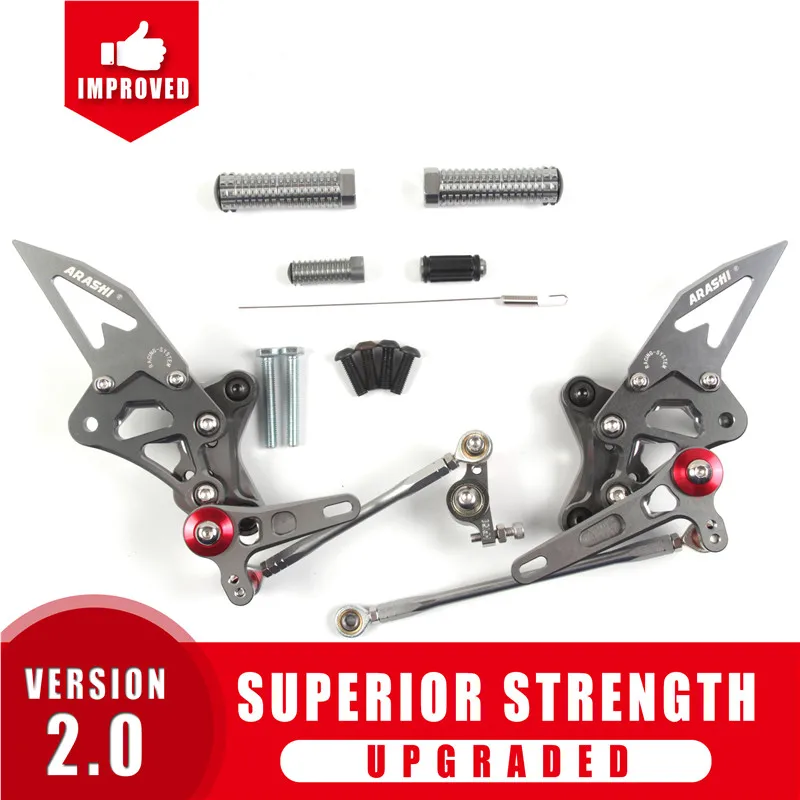 Gray Араши лучшее поступление Rearset для DUCATI 1098 1098S 2007 2008 CNC Регулируемые подножки подножка мотоциклиста 848 EVO - Цвет: Gray