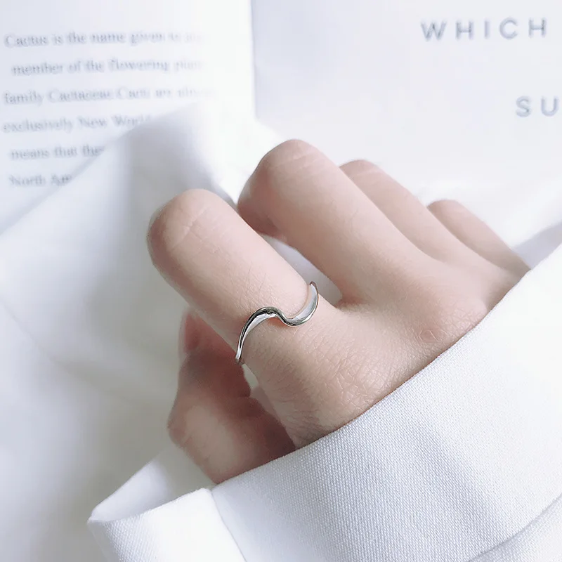LKO Vintage Minimalism Chain Finger Ring 925 Sterling Silver Minority Design For Women Tide Flow Jewelry Adjustable Ring - Image 5