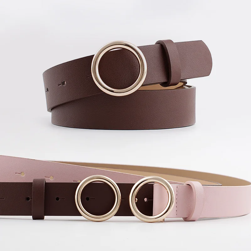 

2020 NEW Women's Golden Ring buckle belt fashion jeans belt coat and dress waistband