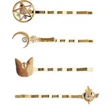 Ювелирные изделия металлические стразы Сейлор Мун звезда кошка заколка для волос