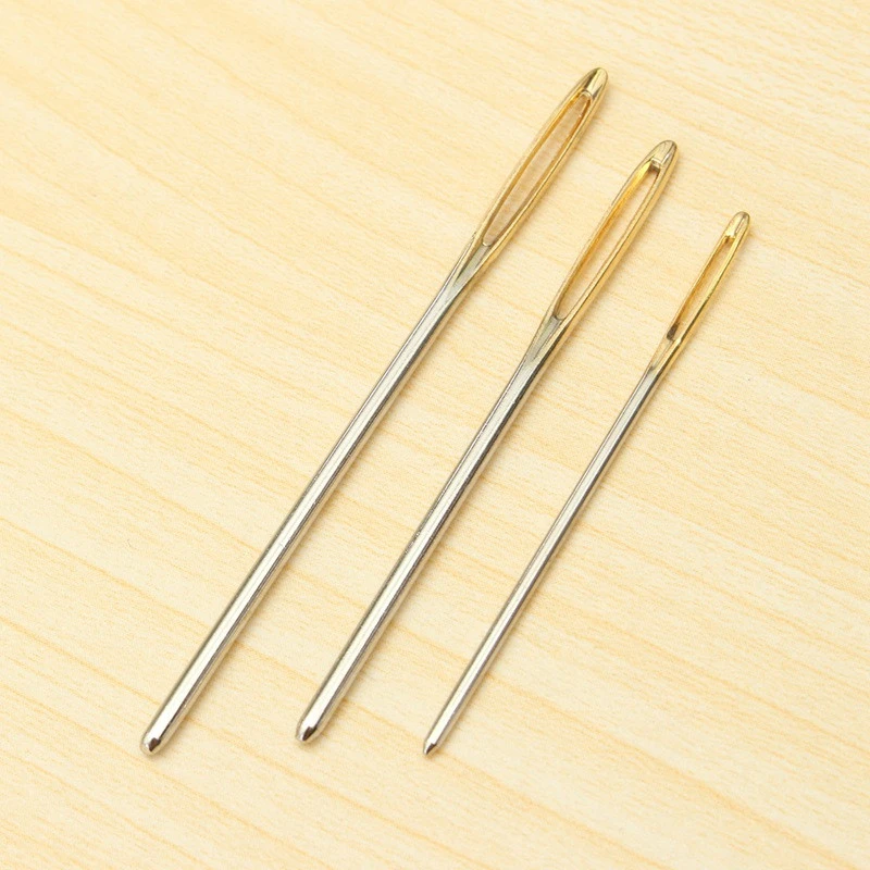 DIY Швейные Needles18pcs/7/6/5,2 см; 3 размера; большая кожаная шкатулка ручной швейные иглы Золотая игла вышивка гобелены домашний шерсть