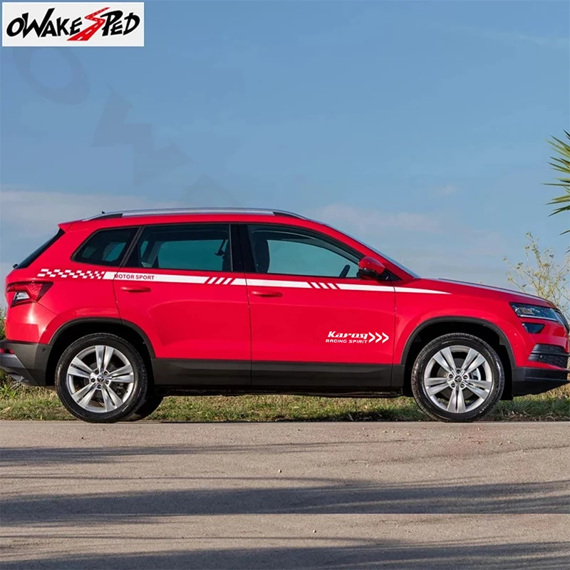 Аксессуары для Skoda Karoq 2017 2019 автомобильные наклейки линия талии Декор наклейка