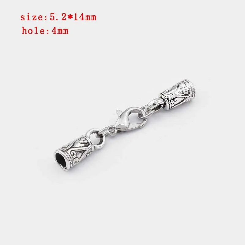 18 5 sets Zinc Alloy Clasp Lobster Clasps Hook End Caps Connectors For 5/6/7/8/10mm Leather Cord Bracelet Necklace Jewelry Making - Цвет: 18