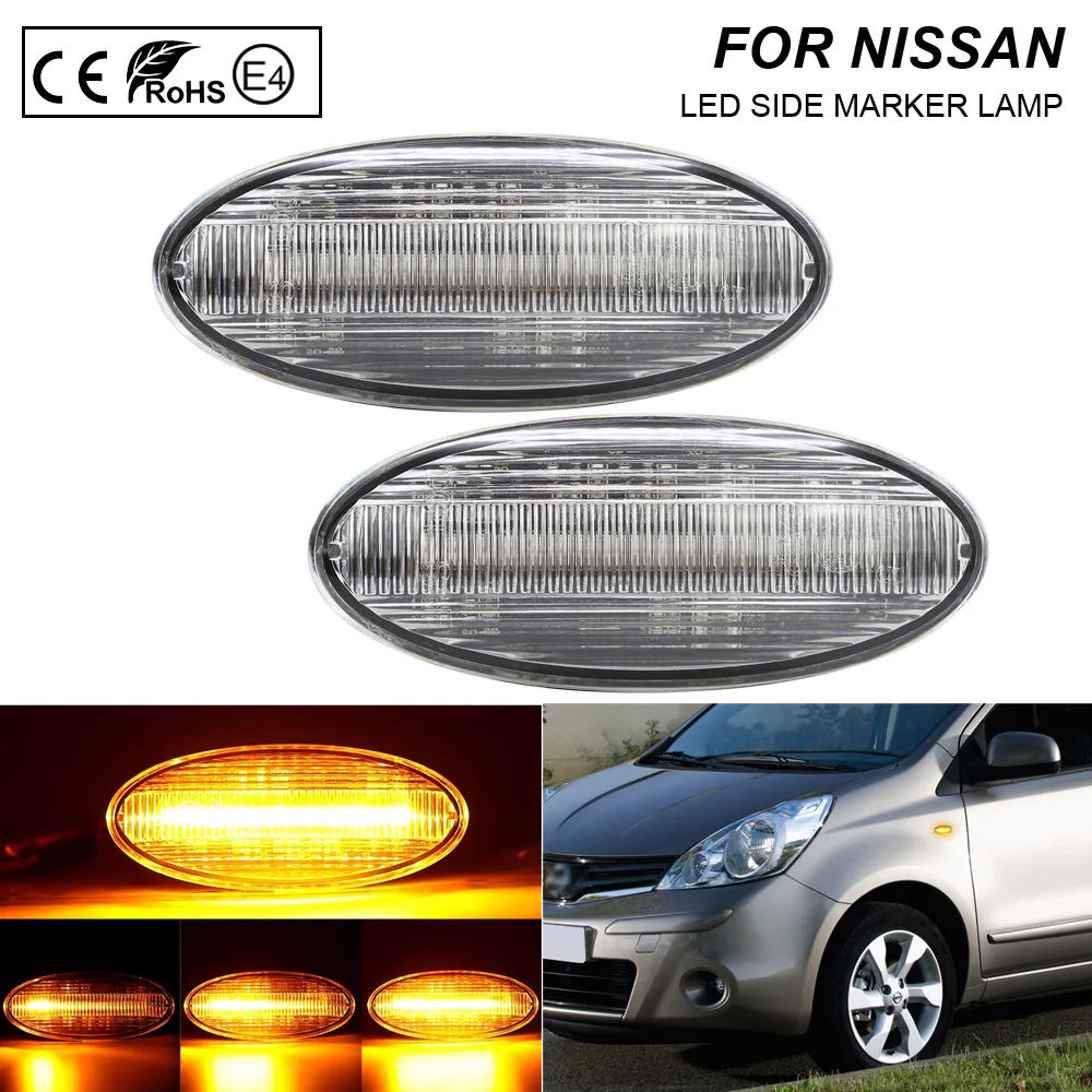 

2X LED side marker Dynamic light turn signal lamp clear for Smart FORTWO 453 14-18 Renault KOLEOS (2008-2011) Nissan