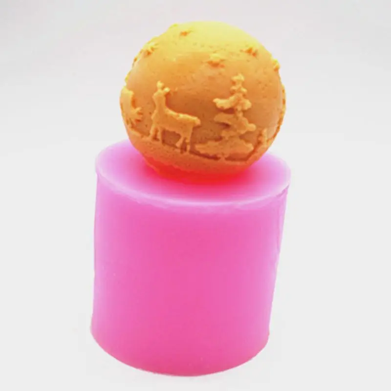 

3D Christmas Ball Silicone Candle Soap Mold Making Fondant Cake Decorating Q84D for candlestick