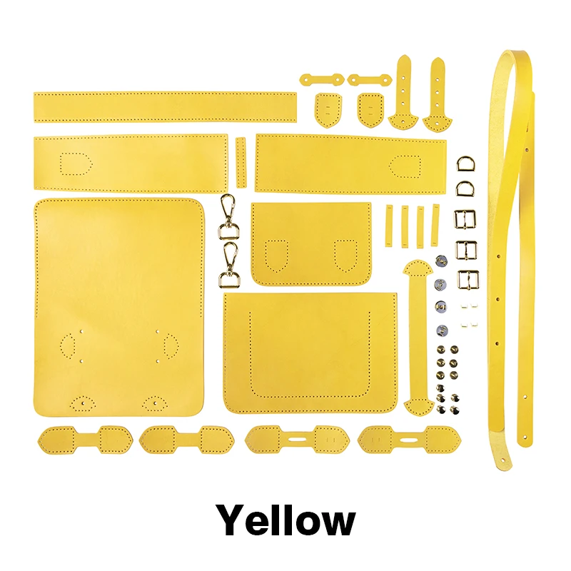 Yellow WUTA 781 кожаный комплект, сумка для кембридинга, предварительно пробитая полуфабрикатная ручная работа, Ретро стиль, простая модная сумка через плечо, женская сумка своими руками - Цвет: Yellow