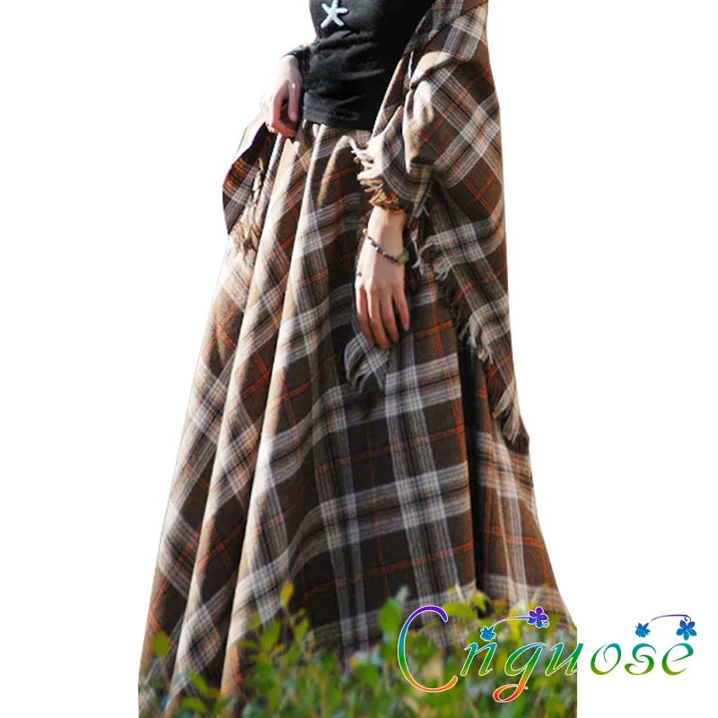 Юбка Женская длинная трапециевидная с завышенной талией в стиле ретро|Юбки| |