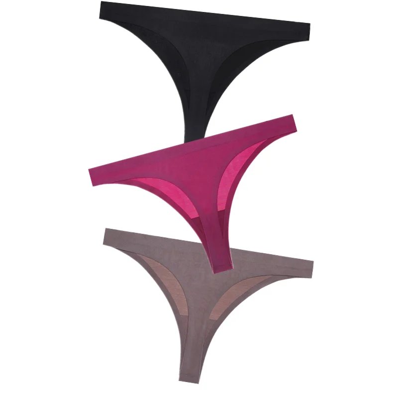 As shown 3 шт., женские стринги, стринги, сексуальные, низкая посадка, бесшовные трусики, одноцветные, стринги для женщин, невидимого размера плюс, нижнее белье, женское нижнее белье - Цвет: As shown